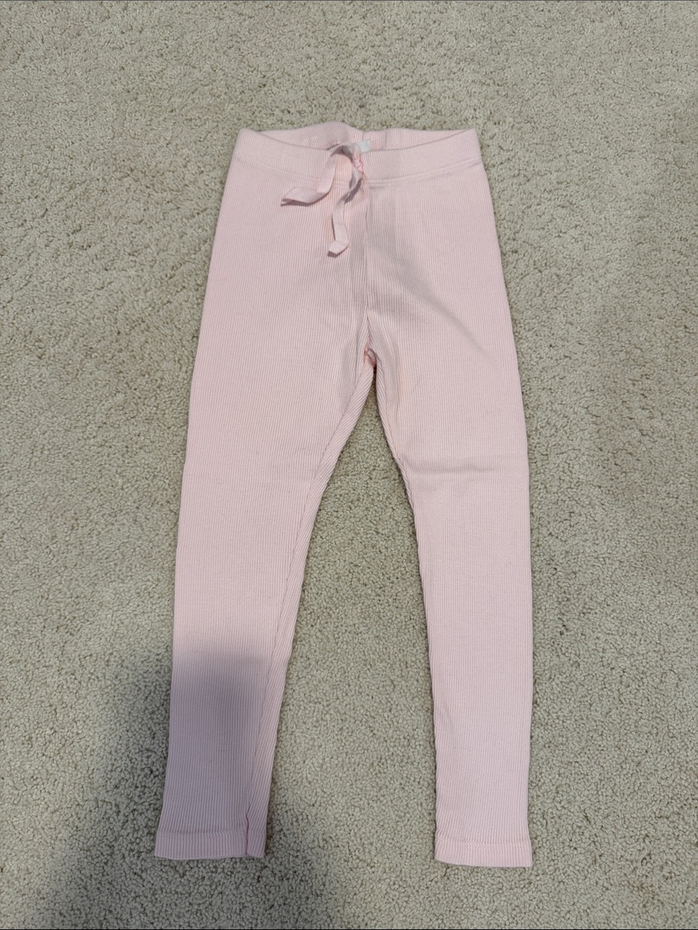 Zara Light Pink Ribbed Girls' Leggings